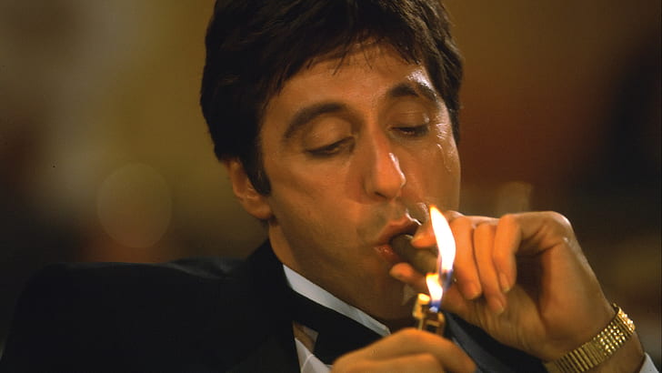 توني مونتانا تدخين ، سكارفيس ، توني مونتانا، خلفية HD