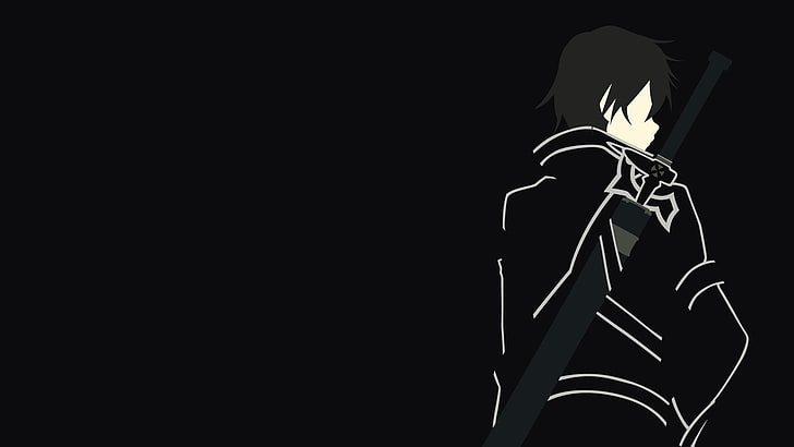 خلفية رقمية لشخصية أنيمي الذكور ، Sword Art Online ، Kirigaya Kazuto ، ناقلات ، بساطتها، خلفية HD