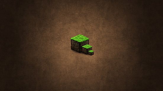 ภาพประกอบสามก้อนสีเขียว Minecraft วิดีโอเกม, วอลล์เปเปอร์ HD HD wallpaper