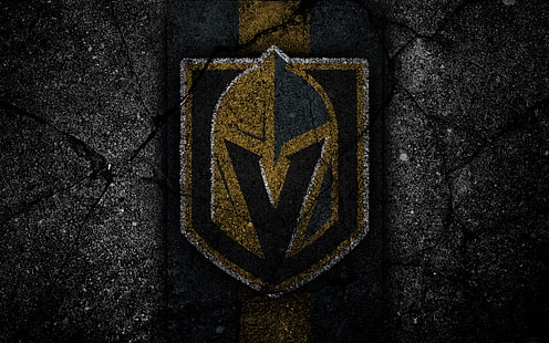  Hockey, Vegas Golden Knights, Emblem, Logo, NHL, HD wallpaper HD wallpaper