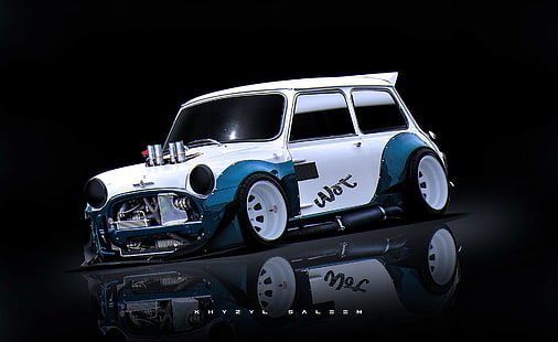 Obra de arte, coche, render, Mini Cooper, Mini, Khyzyl Saleem, Fondo de pantalla HD HD wallpaper