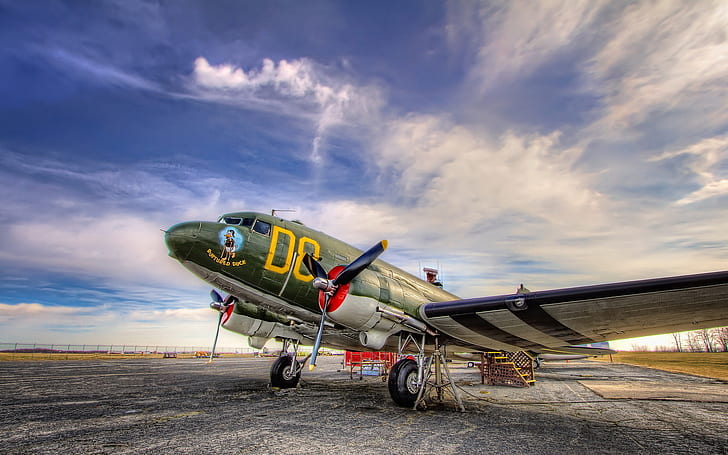 Aircrafts, Douglas DC-3, HDR, World War II, HD wallpaper