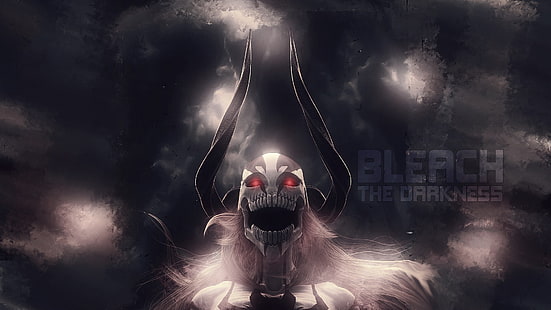 Bleach Ichigo Kurosaki ilustracja, anime, Bleach, Kurosaki Ichigo, Vasto Lorde, rogi, świecące oczy, Hollow, Tapety HD HD wallpaper