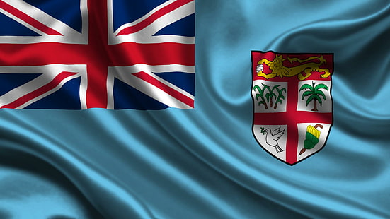 Fidschi, Satin, Beschaffenheit, Flagge, Fidschi, 3d und Zusammenfassung, HD-Hintergrundbild HD wallpaper
