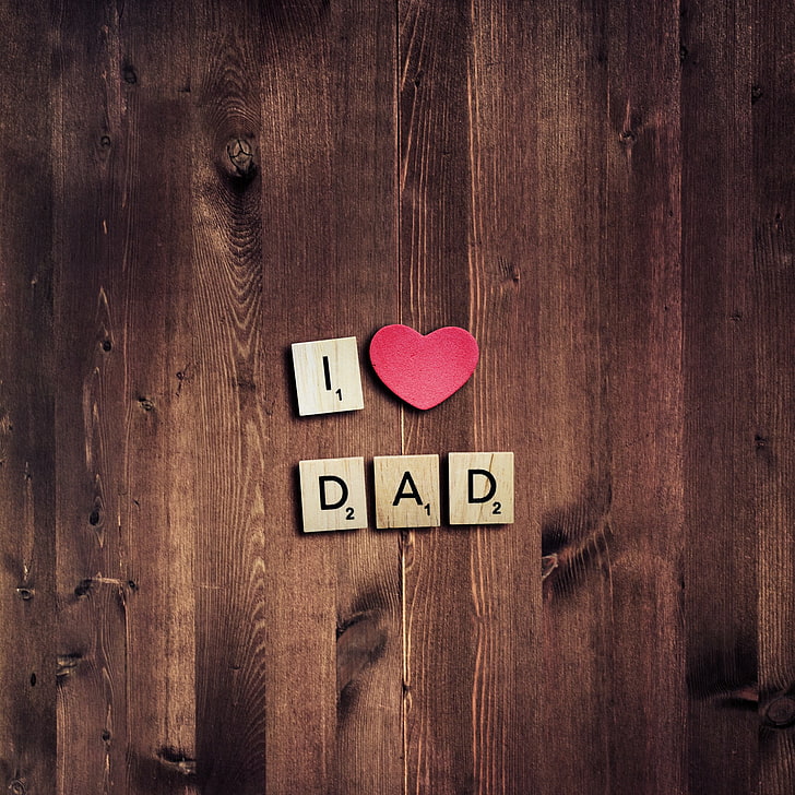 Kalbi Seviyorum, Babamı Seviyorum, Pembe Kalp, Babalar Günü, HD masaüstü duvar kağıdı