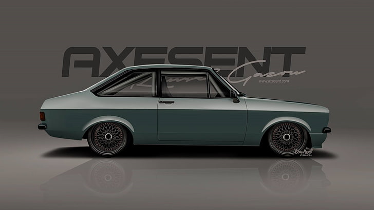 Axesent Creations, Ford Escort MkII RS, render, Ford, British cars, HD wallpaper