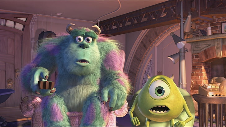 James P. Sullivan e Mike Wazowski papel de parede digital, desenho animado, Mike, monsters Inc., VAZ, disney, monsters.inc, Sally, Pixar, Sullivan, HD papel de parede
