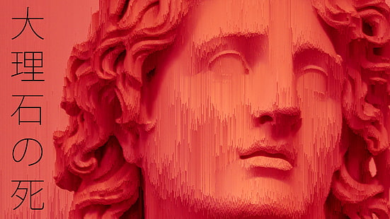 statue, glitch art, vaporwave, voxels, HD wallpaper HD wallpaper