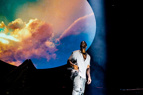 мужская белая футболка с круглым вырезом, Yeezus, Kanye West, HD обои HD wallpaper