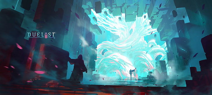 white and black abstract painting, Duelyst, video games, artwork, digital art, concept art, HD wallpaper