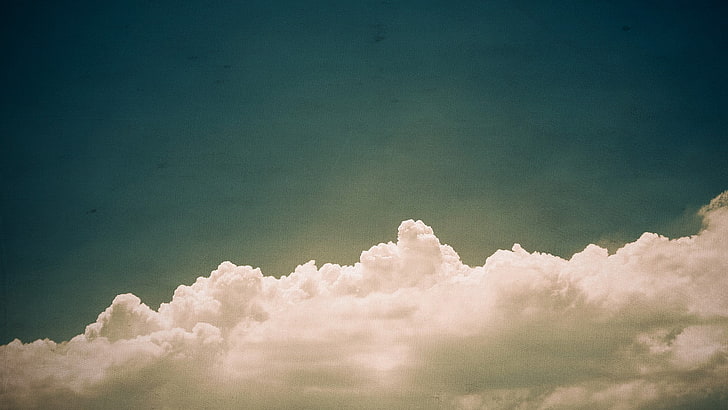 white cloud, clouds, nature, digital art, sky, HD wallpaper