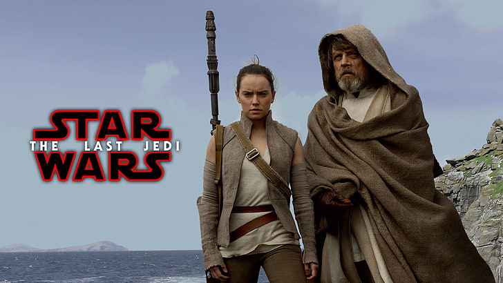 Star Wars: The Last Jedi ، Rey (من Star Wars) ، Luke Skywalker ، Daisy Ridley ، Mark Hamill، خلفية HD