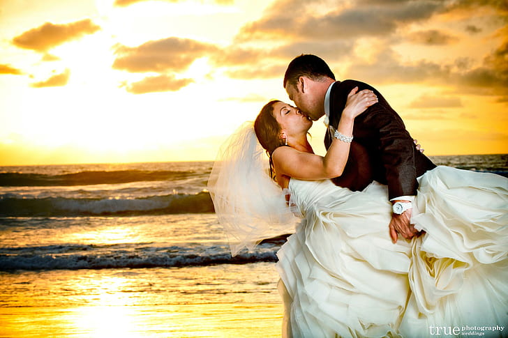Плажна сватбена церемония Sunset Beach, HD тапет