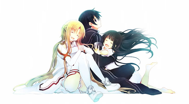 Sword Art Online, Yuuki Asuna, Kirigaya Kazuto, Yui-MHCP001, Fond d'écran HD