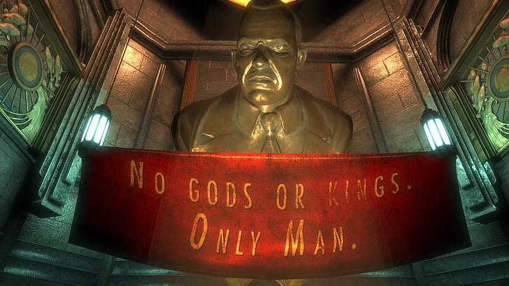 Sinalização de No Gods or Kings Only Man, videogame, BioShock, HD papel de parede
