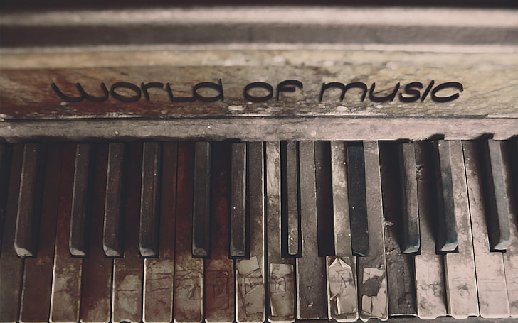 piano, musik, vintage, Wallpaper HD