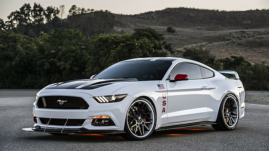 Ford Mustang Apollo Edition, mustang, white, sport cars, HD wallpaper HD wallpaper