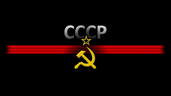 Soviet Union logo, star, USSR, black background, the hammer and sickle, HD wallpaper HD wallpaper