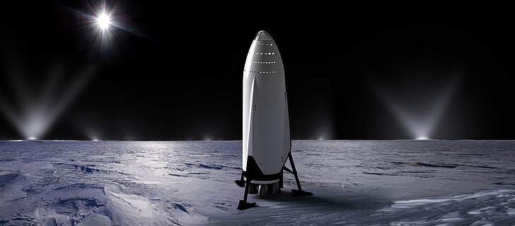 SpaceX, Interplanetary Transport System, rocket, space, Moon, HD wallpaper