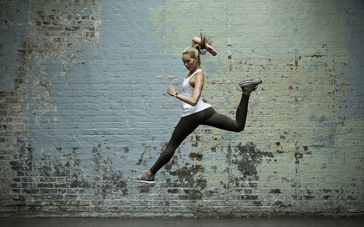 pulando, mulheres, modelo, HD papel de parede