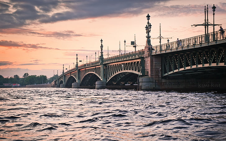 Stadtbild, Fluss, Brücke, HD-Hintergrundbild