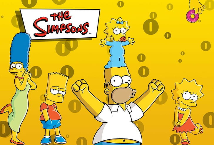 Bart Simpson, Homer Simpson, Lisa Simpson, Maggie Simpson, Marge Simpson, The Simpsons, HD wallpaper