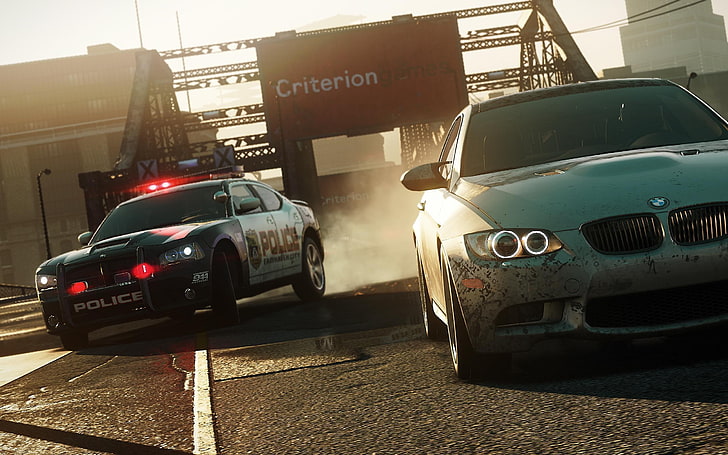 Dodge Charger Police Cruiser sedan, the city, race, bmw, police, chase, Dodge Charger, need for speed most wanted 2, HD wallpaper