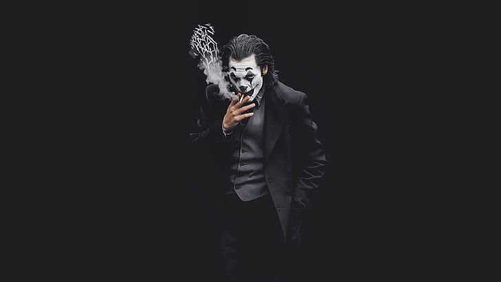 Joker, hitam, Komik DC, Batman, Joaquin Phoenix, karakter film, 2019, Wallpaper HD