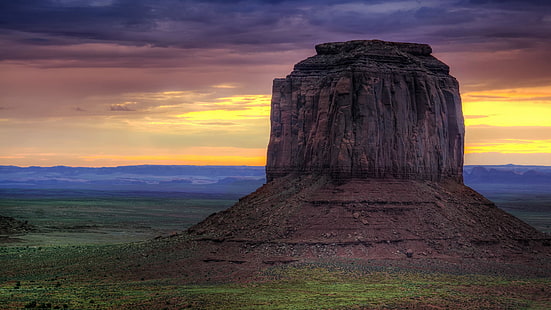 Юта, Долина монументов, Колорадо, США, национальный парк, закат, небо, облака, HD обои HD wallpaper