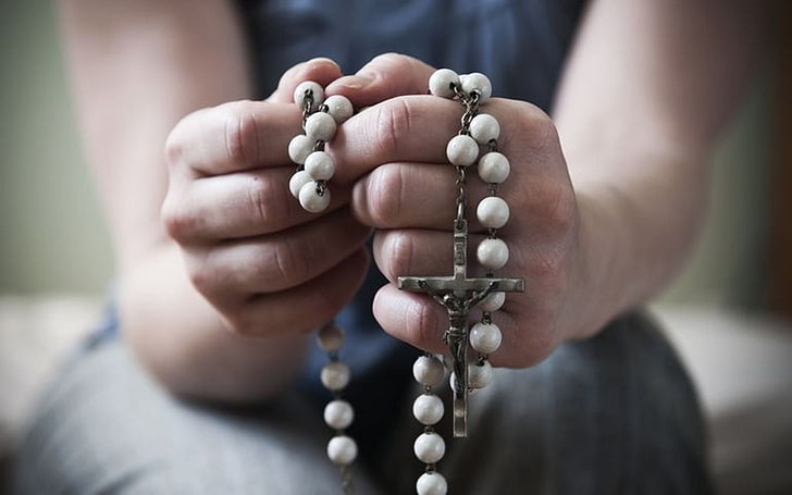 Praying Rosary, hands, Christianity, rosary, prayer, HD wallpaper