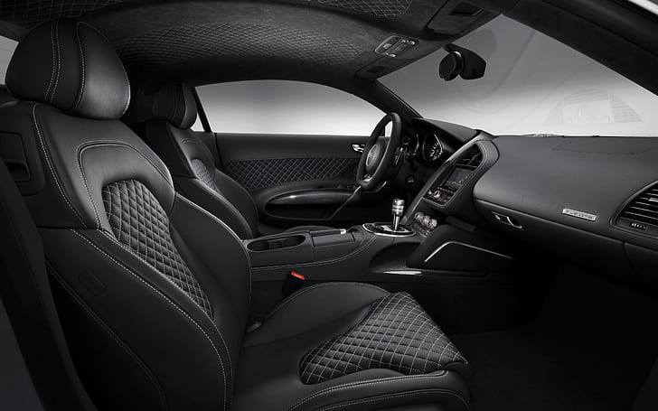 Audi R8 Interior HD, черно табло за автомобили, автомобили, audi, интериор, r8, HD тапет