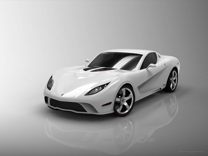 Corvette Mallett Sports Car 2, white sports car, sports, corvette, mallett, cars, other cars, HD wallpaper