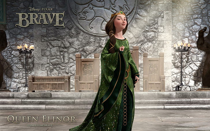 Queen Elinor - Brave, Disney Pixar Brave Queen Elinor filmaffisch, tecknade serier, 1920x1200, Brave, Queen Elinor, HD tapet