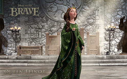 Queen Elinor - Brave, Disney Pixar Brave Queen Elinor plakat filmowy, kreskówki, 1920x1200, odważna, królowa elinor, Tapety HD HD wallpaper