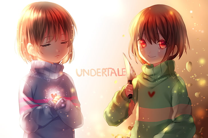 undertale, frisk, chara, anime style, Games, HD wallpaper