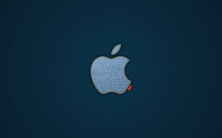 apel, latar belakang mac, jeans, merek, logo, unduh 3840x2400 willow, Wallpaper HD