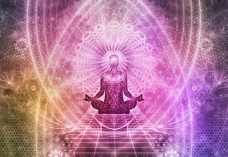 tapeta medytacyjna, medytacja, czakra, aura, lotos, joga, energia, buddyzm, mandala, sztuka, Tapety HD HD wallpaper