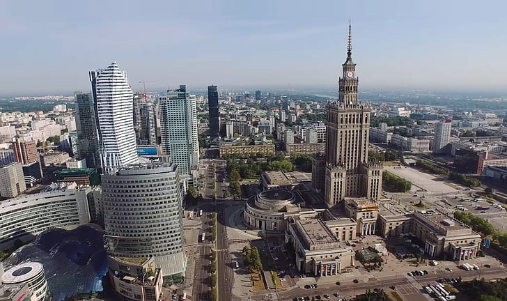 Warsawa, Polandia, gedung pencakar langit, Cityscape, Polandia, ibu kota, Wallpaper HD