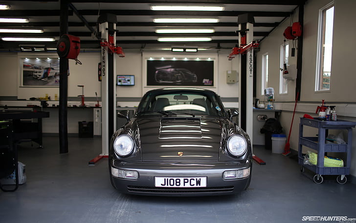 Porsche Garage Lift HD, coches, porsche, garaje, ascensor, Fondo de pantalla HD