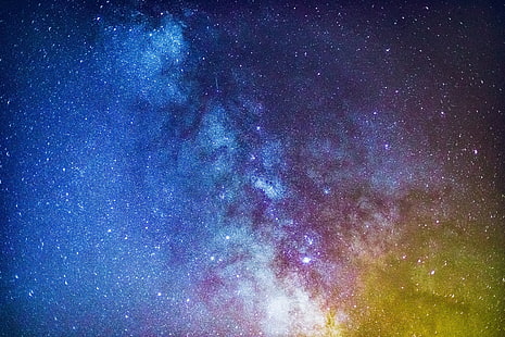 Milky Way galactic center, starry sky, milky way, glitter, stars, space, HD wallpaper HD wallpaper