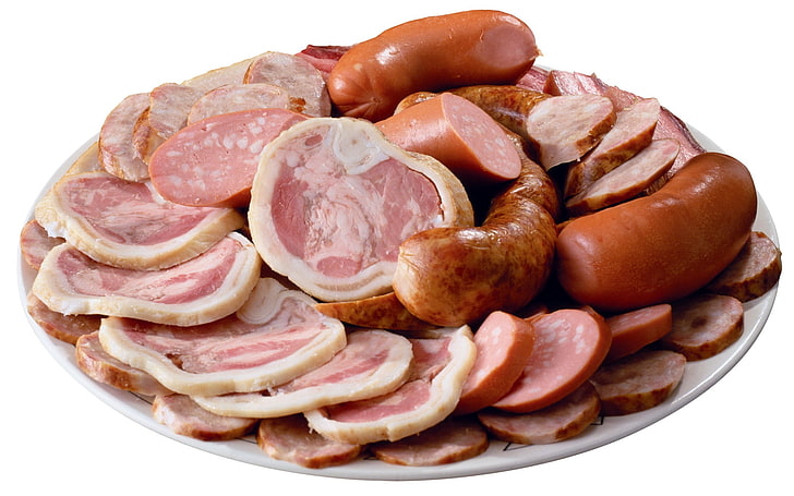 slice meat and sausage, sausage, ham, cheese, sliced, HD wallpaper