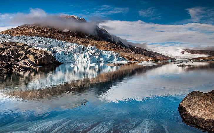 Rock, Glacier, Greenland, HD wallpaper