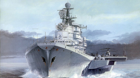 Warships, Russian Navy, Aircraft Carrier, Soviet aircraft carrier Novorossiysk, Warship, HD wallpaper HD wallpaper