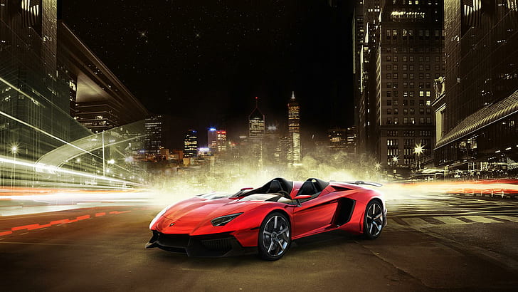 Lamborghini Aventador of J, red supercar, lamborghini aventador of j, red supercar, HD wallpaper