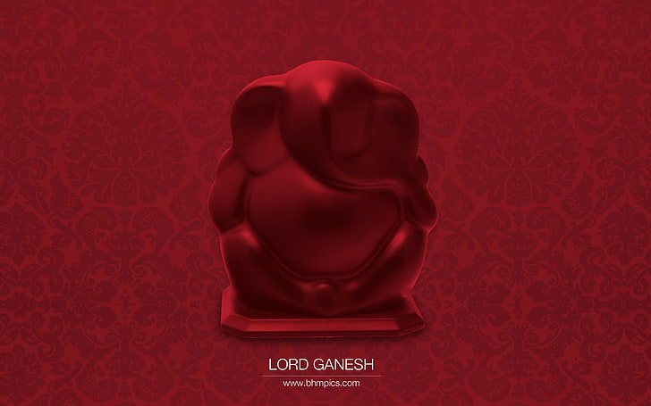 Warna Merah Lord Ganesha, Figurine Ganesha dengan teks ov erlay, Festivals / Holidays, God, red, holiday, colorful, ganesha, festival, lord, Wallpaper HD