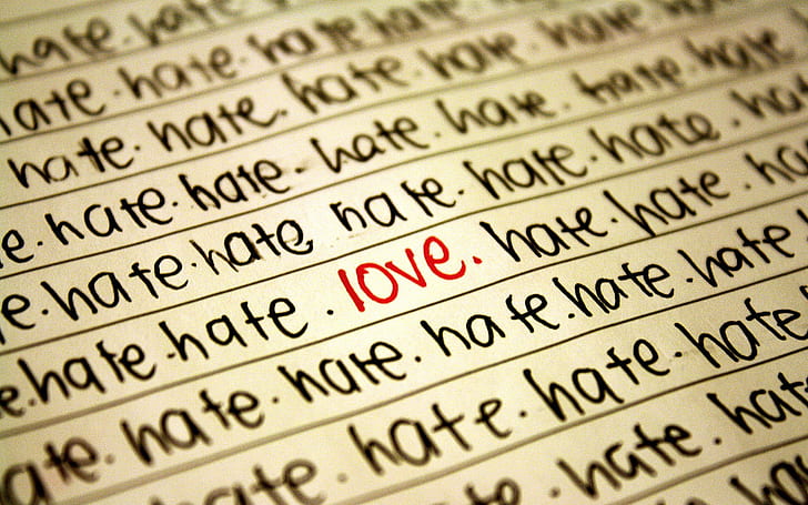 Hate Love Paper HD, love, love/hate, paper, hate, HD wallpaper