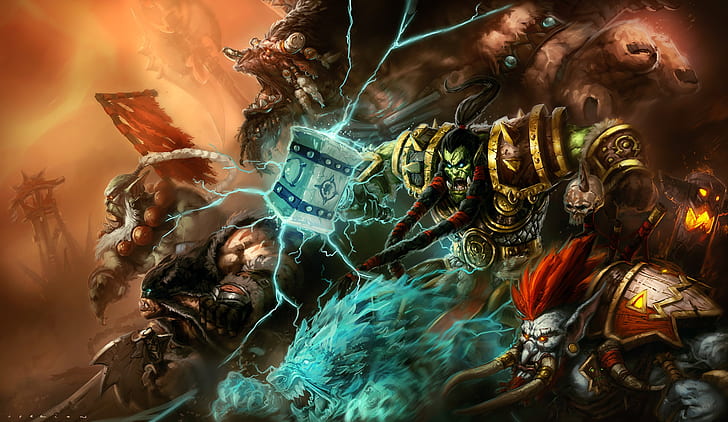 Warcraft, World Of Warcraft, Орк, Рексар (World Of Warcraft), Тралл (World Of Warcraft), HD обои