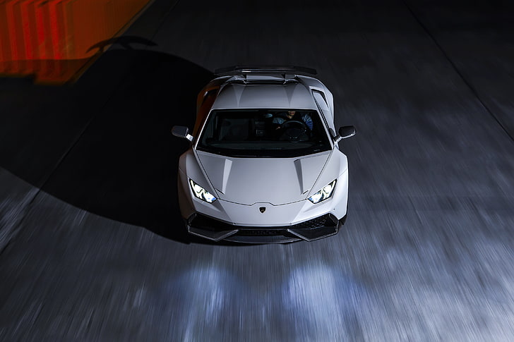 white car, Lamborghini, Front, White, Supercar, Novitec, Torado, Huracan, LP640-4, HD wallpaper