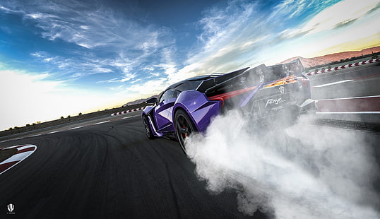 pojazd, samochód, wyścigi, Benoit Fraylon, dym, Fenyr Supersport, Tapety HD HD wallpaper