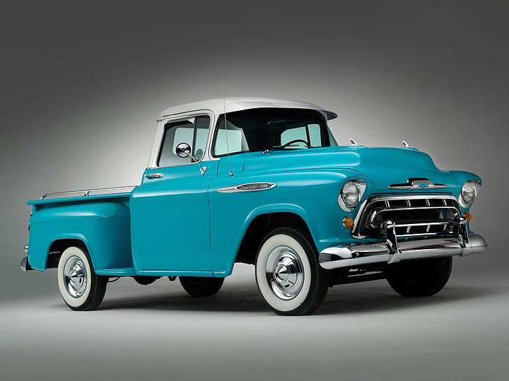 1957, 3100, chevrolet, pickup, retro, truck, HD wallpaper